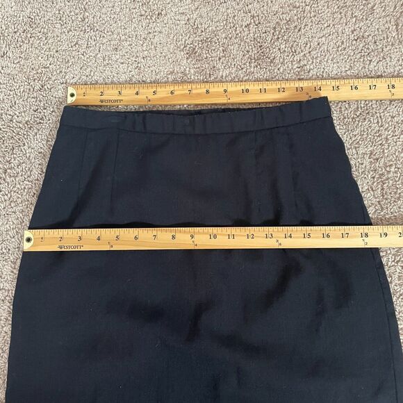 Pendleton Pencil Skirt Size 12 Petite 12P Black Solid Wool Career Office Minimal - Picture 12 of 12
